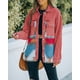 thumbnail image 4 of Chaqueta vaquera Retro de manga larga con bolsillo y solapa para mujer, chaqueta Retro holgada de lana con costuras vaqueras Vintage, novedad de 2023, 4 of 5