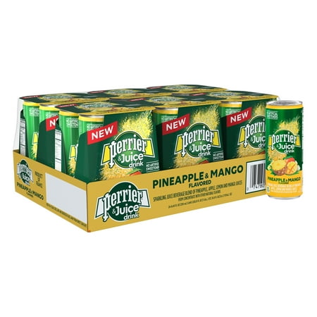 Roasted Pineapple - Perrier & Juice, Pineapple and Mango Flavor, 8.45 Fl Oz. Cans (24 Count)