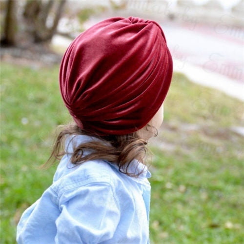 Bohemia Soft Velvet Winter Baby Hat Indian Turban Cap  Newborn Head Wrap