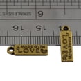 thumbnail image 3 of 50 Piezas de Accesorios de Joyería de Dijes de Plata Dorada, de Corazón Hechas con Colgante de Amor de rectángulo de bronce Macarena Encantos de bronce en formato rectangular, 3 of 5
