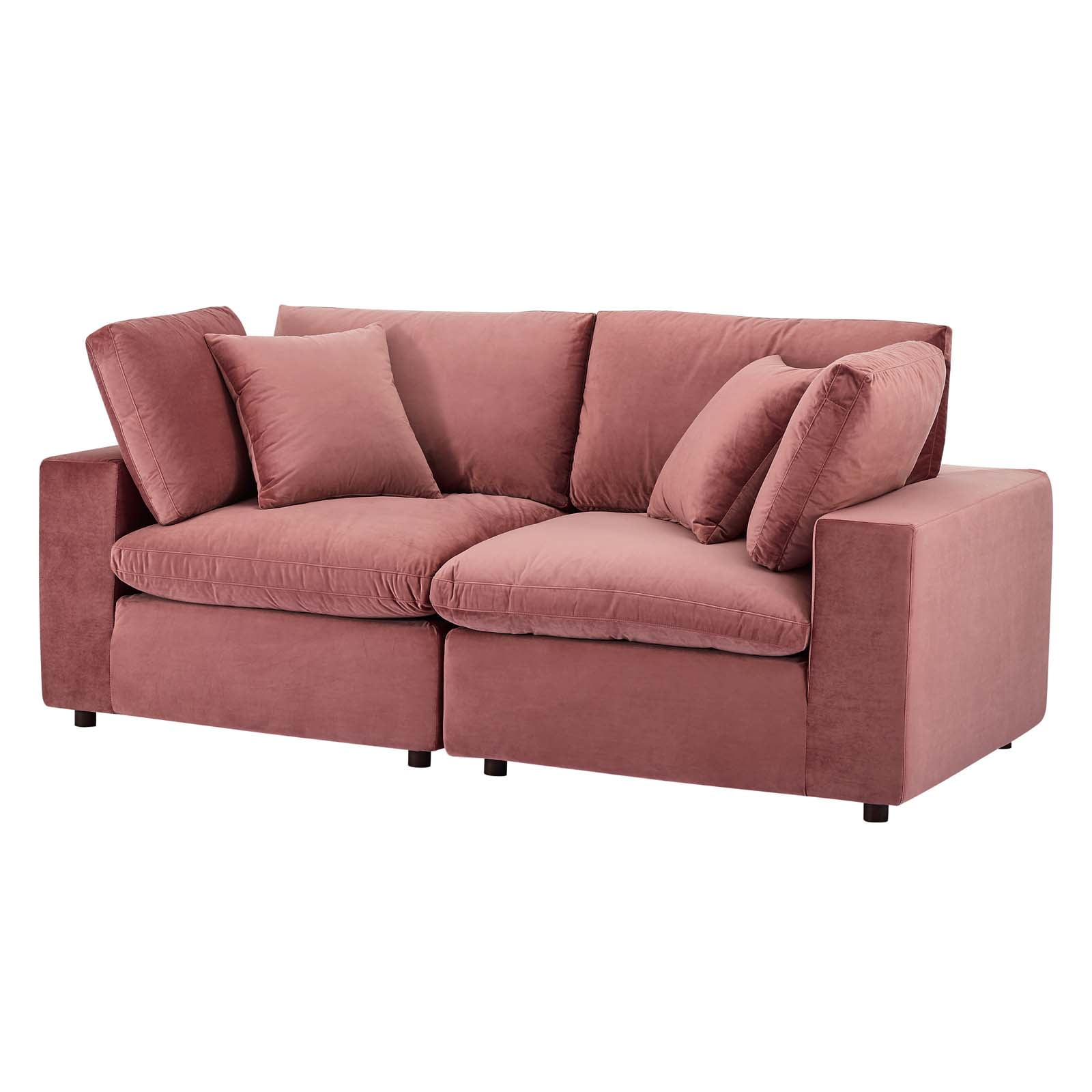 Loveseat Sofa, Velvet, Pink, Modern Contemporary Urban Design, Living Lounge Room Hotel Lobby