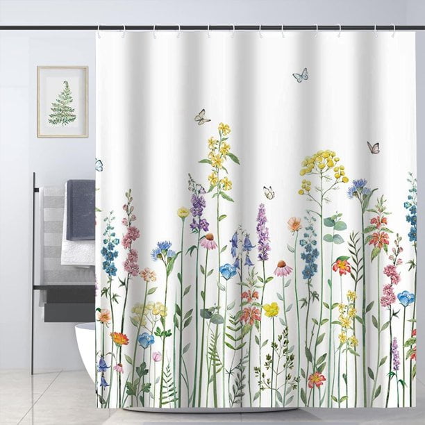 Floral Shower Curtains for Bathroom Flower Shower Curtain Watercolor