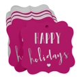 thumbnail image 3 of Inkdotpot Pack Of 50 Real Silver Foil Bracket Shape Paper Tags Happy Holiday Favor Hang Tags, 3 of 6