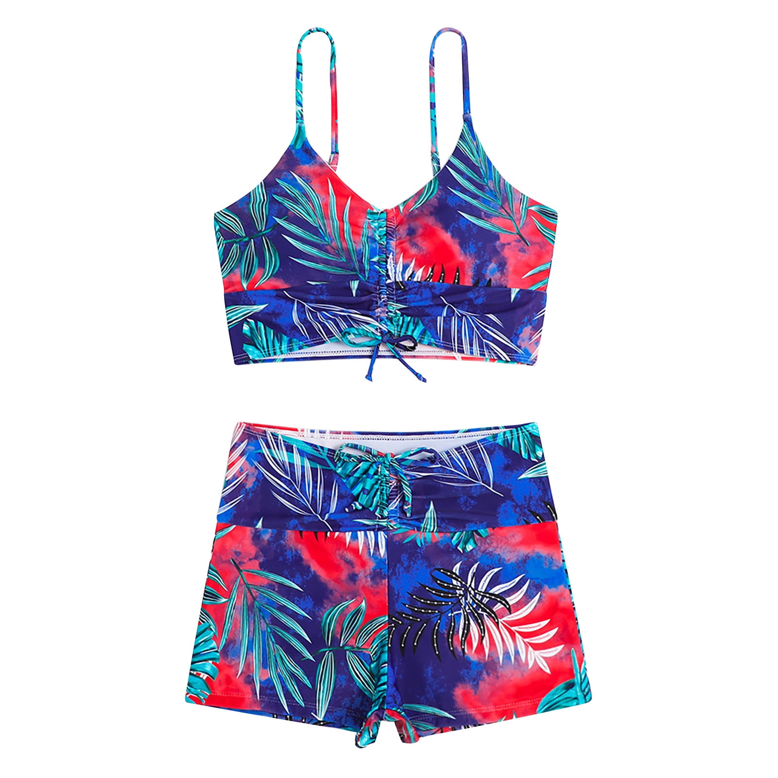 2023 New 2 Piece Swimwear Color Block Bathing Suits for Women Strappy Deep  V-Neck Floral Printed Swimwear with Boyshorts, 05-blue, Medium : :  Clothing, Shoes & Accessories