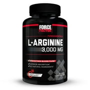 Force Factor L-Arginine Nitric Oxide Supplement with BioPerine to Help Build Muscle and Support Stronger Blood Flow, Circulation, Nutrient Delivery, and Pumps, L-Arginine 3000mg, 3g, 150 Capsules
