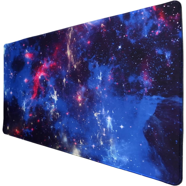 Large Mouse Pad (35.4x15.7x0.15 in) Stitched Edge for Home Office Gaming Work Big Computer Keyboard Mouse Mat Desk Pad with Non-Slip Base (Starry Sky)