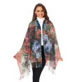 thumbnail image 3 of FORMRS Womens Scarf Winter Soft Long Big Warm Shawls Wrap Tassel Scarves, Red Vibrant Flowers, 3 of 9