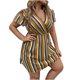 thumbnail image 2 of Puntoco Vestido De Manga Corta Con Cuello En V, Estampado De Verano Para Mujer, Talla Grande, Suelto, Dorado, Xxl, 2 of 7