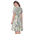 thumbnail image 2 of Bixox Robe d'Été à Manches Courtes pour Femmes Robe Ample Longueur Genou avec Poches-Fleur de Glycine, 2 of 5