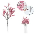 thumbnail image 2 of Artificial Cherry Blossom Stems with Gypsophila - for Home Decor Wedding Centerpieces Table Arrangements, Realistic Flowers for Living Room, No Maintenance, Artificial Flowers Dark Pink, 2 of 9