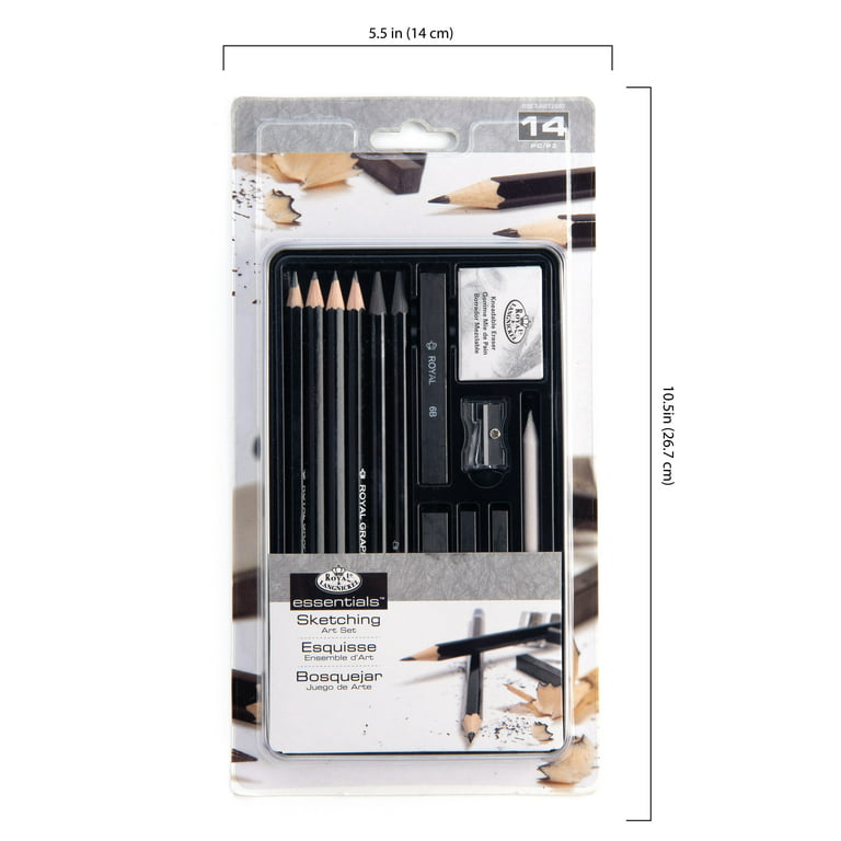 Royal & Langnickel Essentials - 14pc Graphite Sketching Pencil Set with  Small Tin