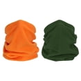thumbnail image 1 of Uxcell Cache-Cou d'Hiver, Lot de 2 Foulards à Cordon, Cache-Cou Coupe-Vent, Vert Armée, Orange, 1 of 7