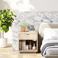 thumbnail image 4 of LAZZO Nightstands Set of 2 with Drawer, Modern Nightstand with Charging Station & LED Light, Natural Wood, 4 of 8