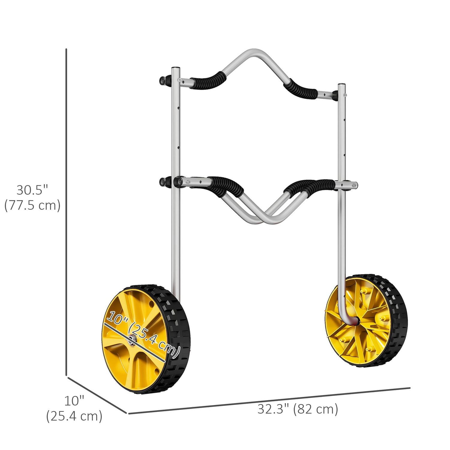 Soozier Chariot pour kayak avec cadre en aluminium, réglable en hauteur et en largeur