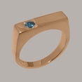 thumbnail image 2 of LBG British Made 14k Rose Gold Natural Blue Topaz Mens Band Ring - 33 size options - Size 10, 2 of 6
