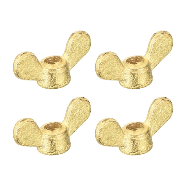 Brass Wing Nuts, M5 Butterfly Nut Hand Twist Tighten Fasteners 4Pack