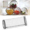 thumbnail image 1 of Barbecue Basket, Convenient Durable Rolling Cooking  Barbecue Basket Portable Open Grid Rust  Stainless Steel Wire Mesh Cylinder Grill Basket Suitable Fish Vegetable V, 1 of 8
