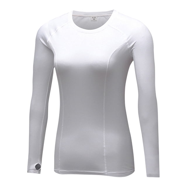Guardurnaity Camiseta con cuello redondo, ropa interior térmica básica, camiseta de manga larga de secado rápido, ropa térmica agradable para la piel, Prendas para la parte del cuerpo Blanco SG Guardurnaity AP013225-04