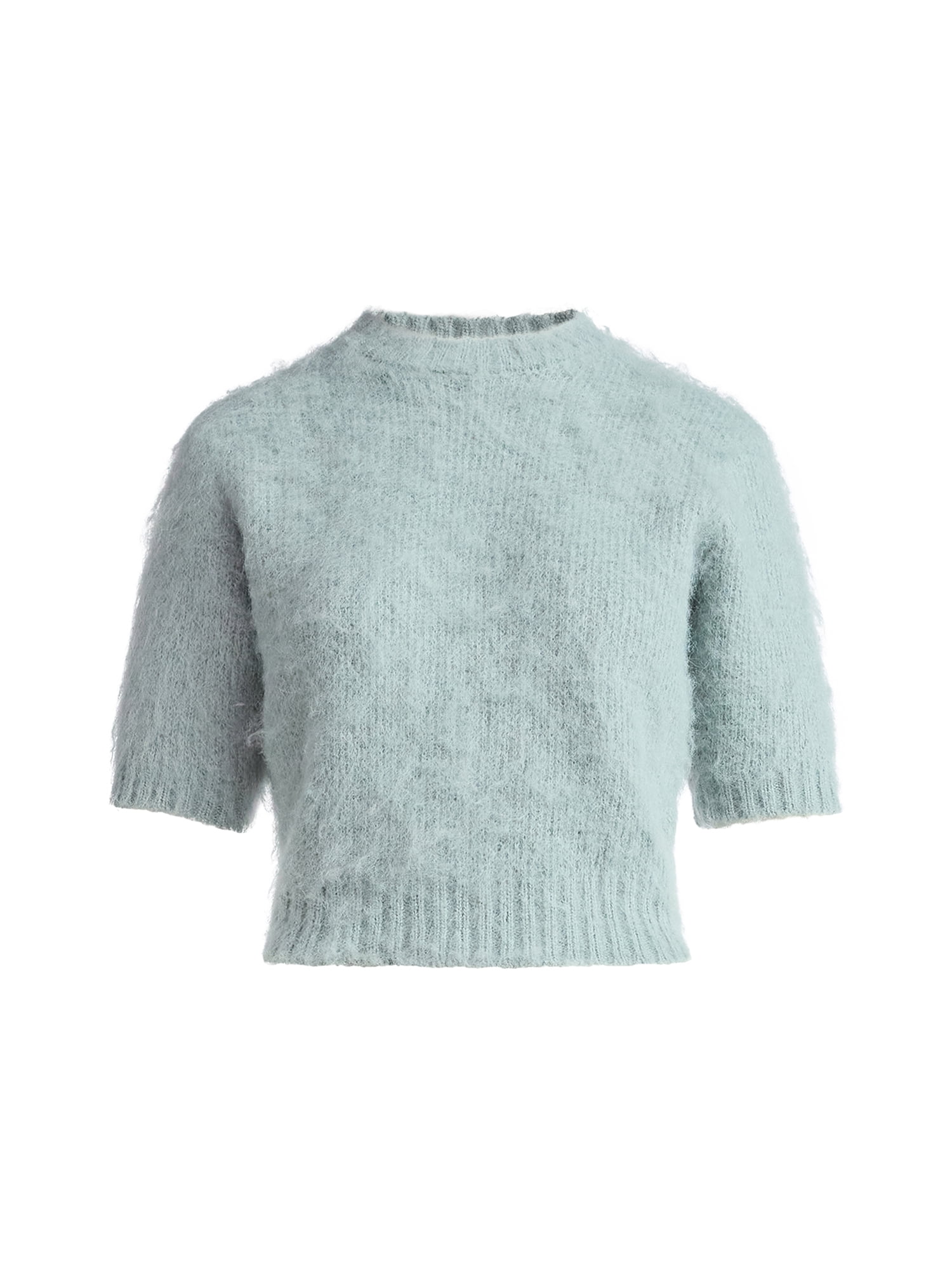 Scoop Women's and Women’s Plus Fluffy Sweater with Short Sleeves, Lightweight, Sizes XS-4X