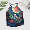 thumbnail image 2 of Cat Moon Jungle Women's Loose Round Neck Summer Sleeveless Vest, 2 of 6