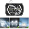 thumbnail image 2 of 300W 7in LED Car Headlight Aluminum Shell Square Front Lamp Fits for Jeep Wrangler, 2 of 5