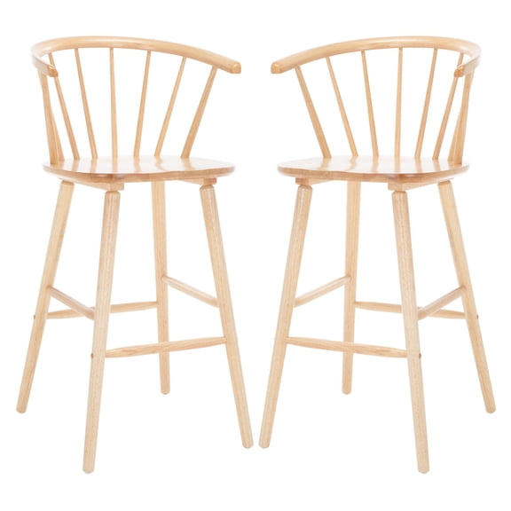 SAFAVIEH Blanchard Contemporary Bar Stool, Natural, Set of 2 (21.7 in. W x 20.5 in. D x 41.5 in. H)
