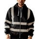 thumbnail image 1 of Sudadera con capucha de manga larga con tira reflectante para hombre, Tops con cremallera y capucha a la moda para uso diario al aire libre, 1 of 2