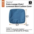 thumbnail image 4 of Classic Accessories Ravenna Patio Back Cushion Slip Cover - Durable Outdoor Cushion, Empire Blue, 25"W x 20"H x 4"Thick, 4 of 14