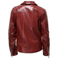 thumbnail image 2 of Veste en Cuir Moto Décontractée à Col Rabattu pour Hommes Automne, 2 of 5