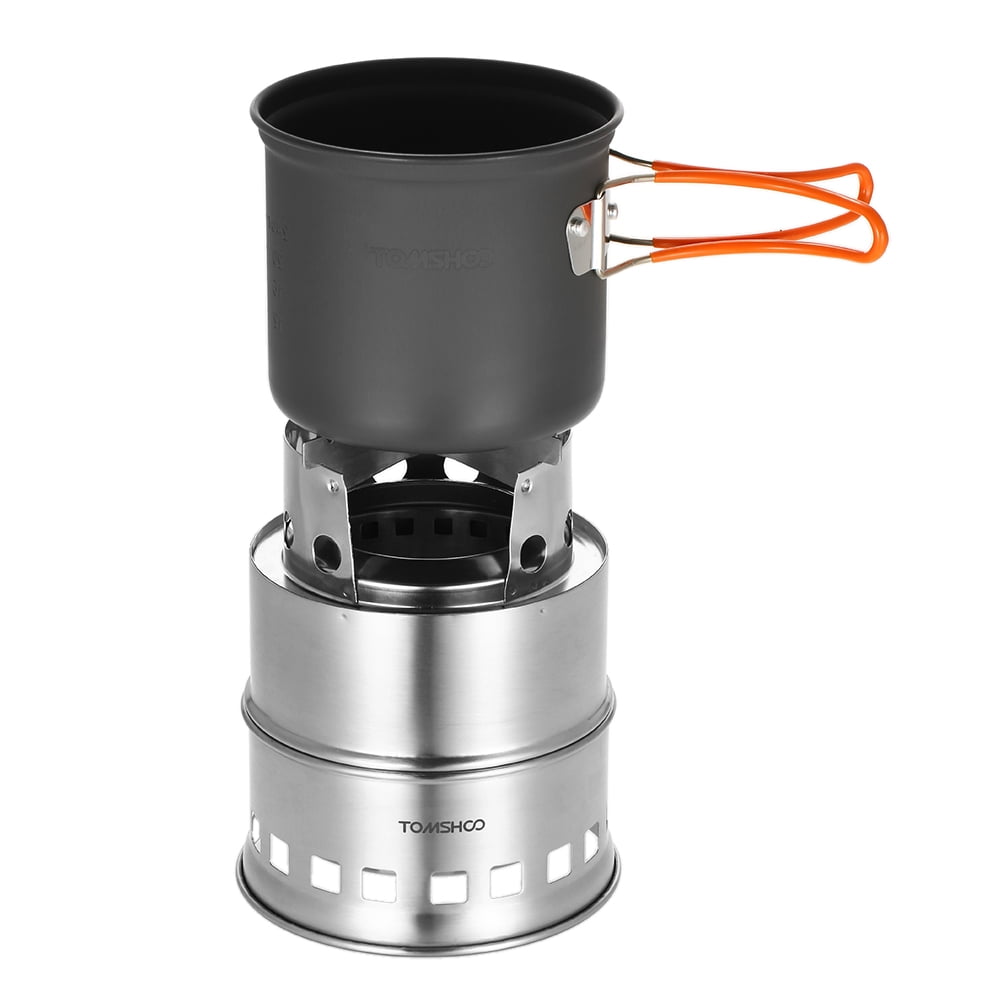 TOMSHOO Portable Folding Windproof Wood Burning Compact Stainless Steel  Outdoor Camping Hiking Backpacking Picnic BBQ - Walmart.com