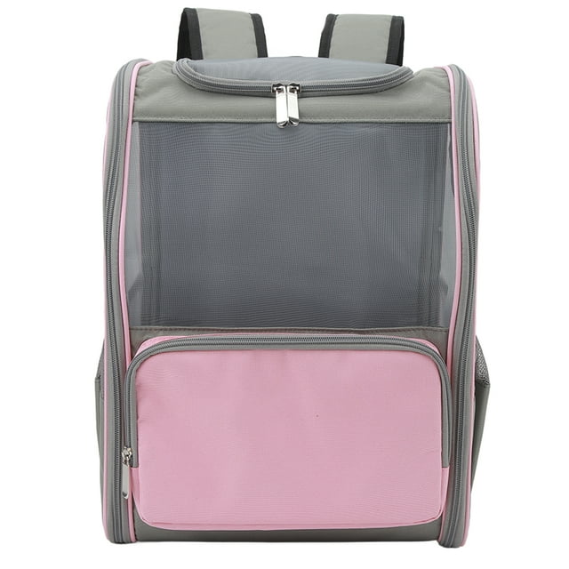 Mochila transportadora para mascotas, transpirable, para gatos y perros, ideal para senderismo, viajes al aire libre, hasta 7,5 kg, color rosa