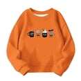 thumbnail image 5 of WQNVRNR Girl Halloween Sweatshirt Casual Crew Neck Pullover Pumpkin Ghost Graphic Long Sleeve Tops Shirt Orange 10-11 Years, 5 of 6
