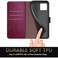 thumbnail image 6 of for iPhone 14 6.1" Phone case,[3 Credit Card Slot][RFID Blocking Leather] Flip Folio Book Shockproof Protector,Holder Stand Cases,Women Men for Apple 14 Wallet Cover,Wine Red, 6 of 12