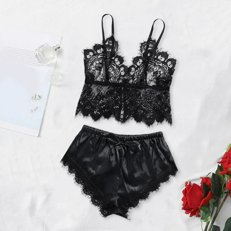 Sherrie Sexy Lace Silk Satin Underwear – Lafontaine Boutique