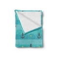 thumbnail image 2 of Aqua Soft Flannel Fleece Throw Blanket, Nautical Pattern with Halftone Dotted Sea Inspired Background and Marine Anchor, Cozy Plush for Indoor and Outdoor Use, 50" x 70", Multicolor, by Ambesonne, 2 of 5