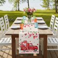 thumbnail image 4 of Table Runners 72 Inches Long Dress Scarves, Valentine's Day Farmhouse Kitchen Table Runner, Coffee Tablerunners, Red Love Hearts Car Romantic Burlap 18x72 Inch, 4 of 9