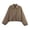 Coffee, variant on Noric Women's Cropped Windbreaker Jacket Long Sleeve Zip Up Casual Bomber Jacket with Elastic Hem for Spring Fall Winter