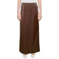 thumbnail image 3 of Women's Faux Leather Matte Finish Basic Modest 37" Ankle Length Stretch Knit Straight Skirt, 3 of 3