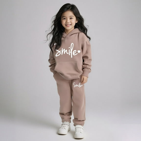 Teen Girls Sets Long Sleeve Tracksuit Pullover Hoodie Sweatpants 2 Piece Fall Clothes Toddler Boys Clothes 10-11 Years Cute Boy Girl Clothing