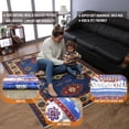 thumbnail image 3 of Rugsotic Carpets Eco-Friendly Handmade Knotted Aqua White Oriental Area Rugs, 8'x10', Rectangle, Silk And Wool, Quick Dry, 3 of 12