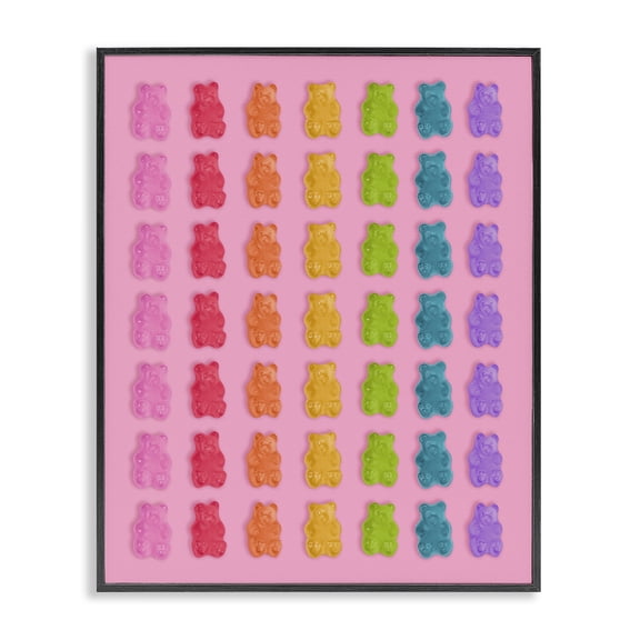 Stupell Industries Contemporary Rainbow Bears in Stripes Black Framed Giclee Art, 11 x 14, by LISH Creative