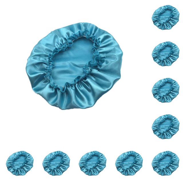 Naiovety Paquete de 1 gorro para el pelo de una sola capa, gorro de dormir cómodo y transpirable, gorro para el cuidado del cabello, bufanda cian Código promedio 10piezas