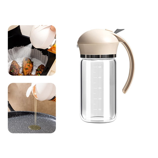 Oil Spray Bottle Glass 500ml 2 In 1 Reusable Accurate Control Dispenser For Home Kitchen Barbecue