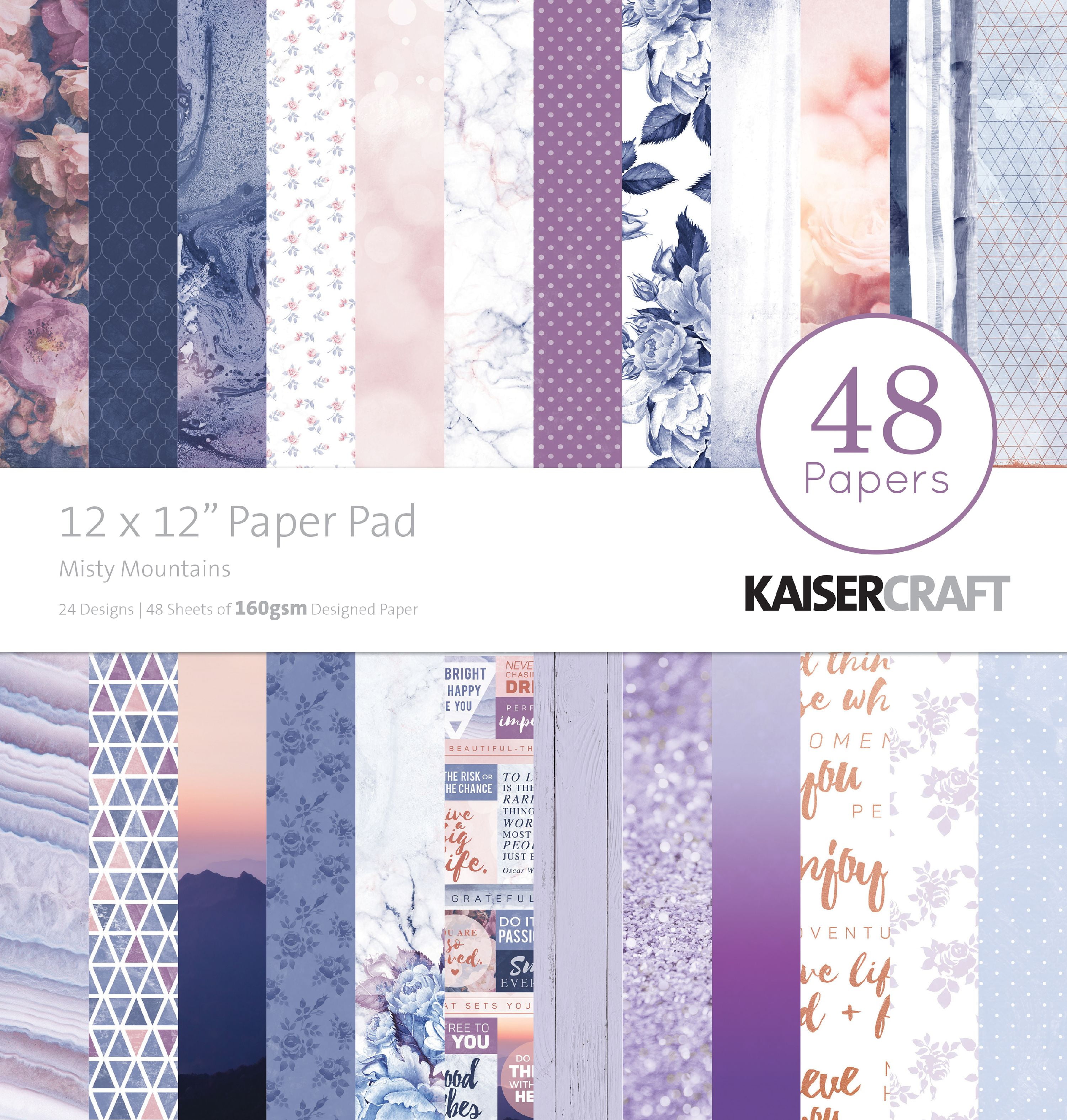 Kaisercraft Paper Pad 12"X12" 48/PkgMisty Mountains