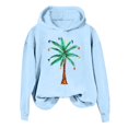 thumbnail image 1 of WILLBEST Sudaderas para Mujer, Sudadera con Capucha de Árbol de Navidad para Mujer, Sudadera con Capucha Tropical de Playa Navideña, Camiseta Navideña de Manga Larga XX-Grande, 1 of 3
