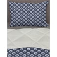 thumbnail image 3 of Shabby Flora Comforter & Sham Bedding Set, Feminine Pattern with Curvy Frames Motifs with English Roses Polka Dots, 3 pcs Duvet Set Microfiber Filling Quilt, 5 Sizes, Dark Blue White, by Ambesonne, 3 of 4