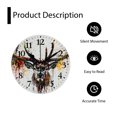 thumbnail image 4 of 12 Inch Wall Clock Battery Operated Silent Clock Decorative for Office, Kitchen, Outdoor, Living Room，Deer Head Watercolors Adorable, 4 of 4