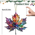 thumbnail image 3 of Small Maple Leaf Acrylic Sun Catcher 8cm, Painted Glass Fall Hanging Decor for Window Balcony, Autumn Pendant for Thanksgiving Courtyard Wall Home Decor, 3 of 6