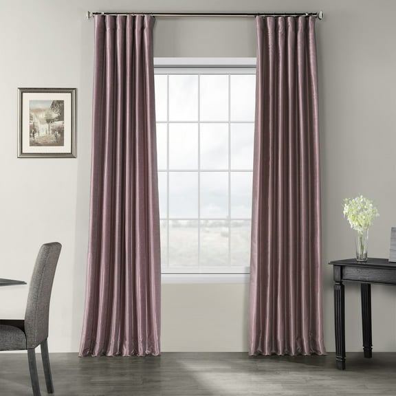 Half Price Drapes Ice Vintage Dupioni Silk Room Darkening Curtains for Bedroom(1 Panel), 50WX 120L