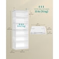 thumbnail image 5 of SONGMICS Hanging Closet Organizer, 6-Tier Fabric Storage Shelf, Separable Closet Hanging Shelf with Side Pockets, Foldable, Metal Hooks and Bamboo Inserts, Cloud White, 5 of 6